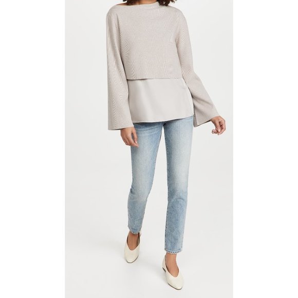 THEORY Cropped Sweater in Oatmeal - XL NWT - Picture 2 of 7